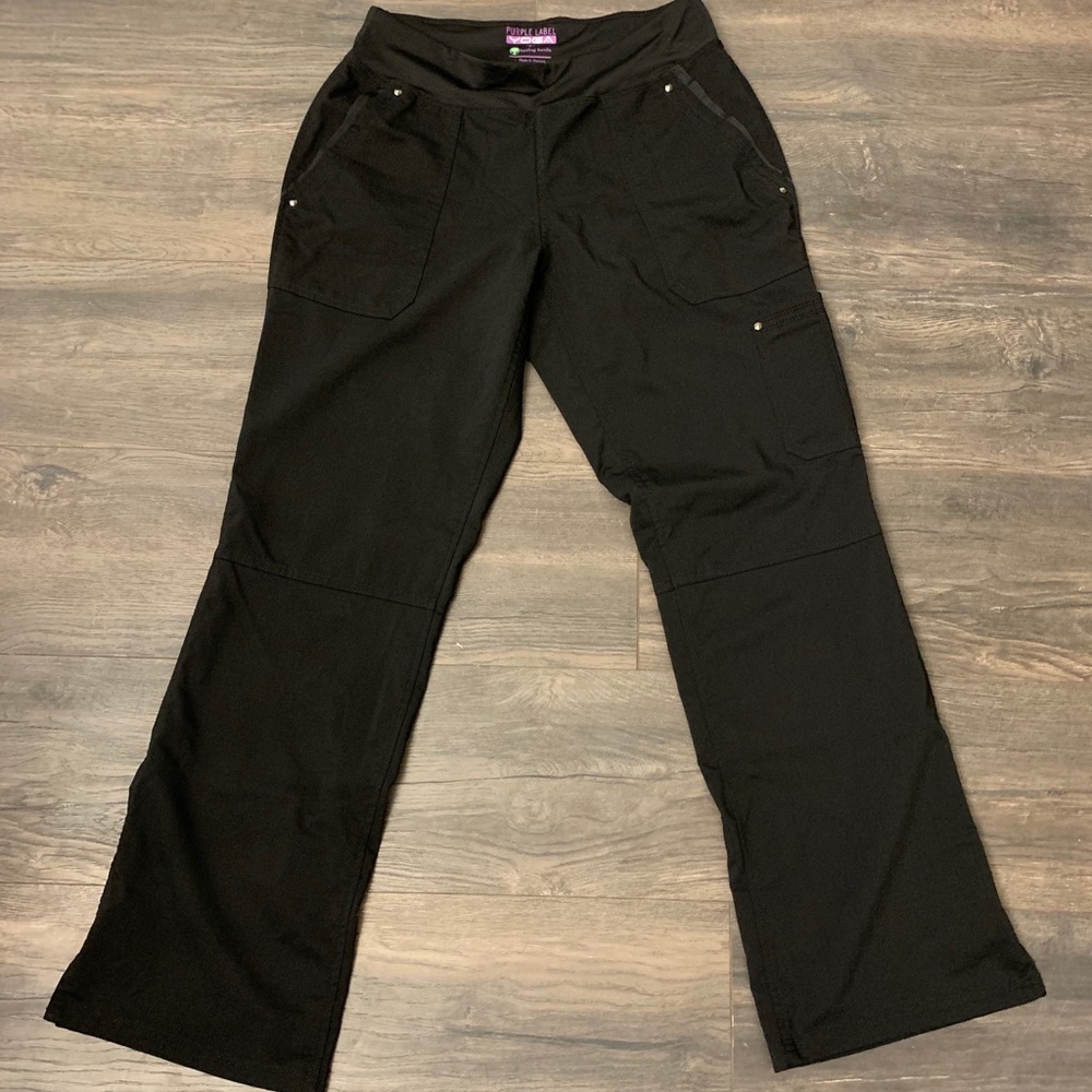 Healing Hands Black Yoga Scrub Pants NWOT